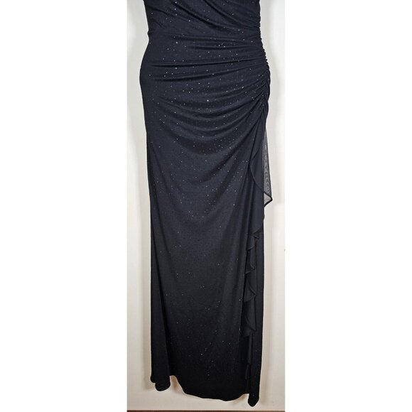 Betsy & Adam by Linda Bernell Size 6 - Black Stretch Sparkle Formal Prom Dress - Picture 4 of 9